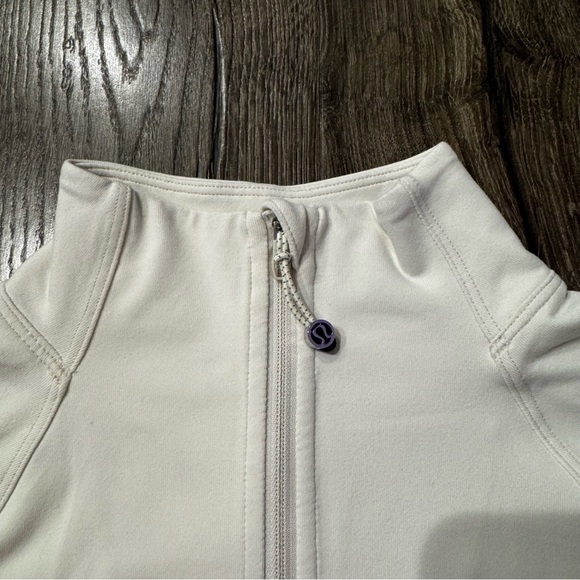 Lululemon Women's Cream ivory Quarter-Zip Top sweater thumb sleeve size 4 - Picture 5 of 11